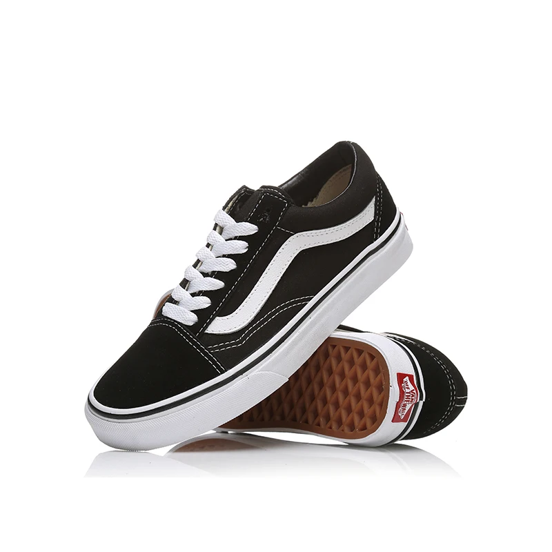 Оригинальные оригинальные мужские и женские туфли VANS OLD SKOOL, Классическая обувь для скейтборда, низкие модные черные туфли для пары, новинка, VN000D3HY28