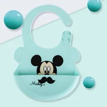 Disney Мультяшные детские нагрудники детские вещи Детская безопасность нагрудник Водонепроницаемый детские силиконовые нагрудники, Слюнявчики, одежда Дети Регулируемый для кормления