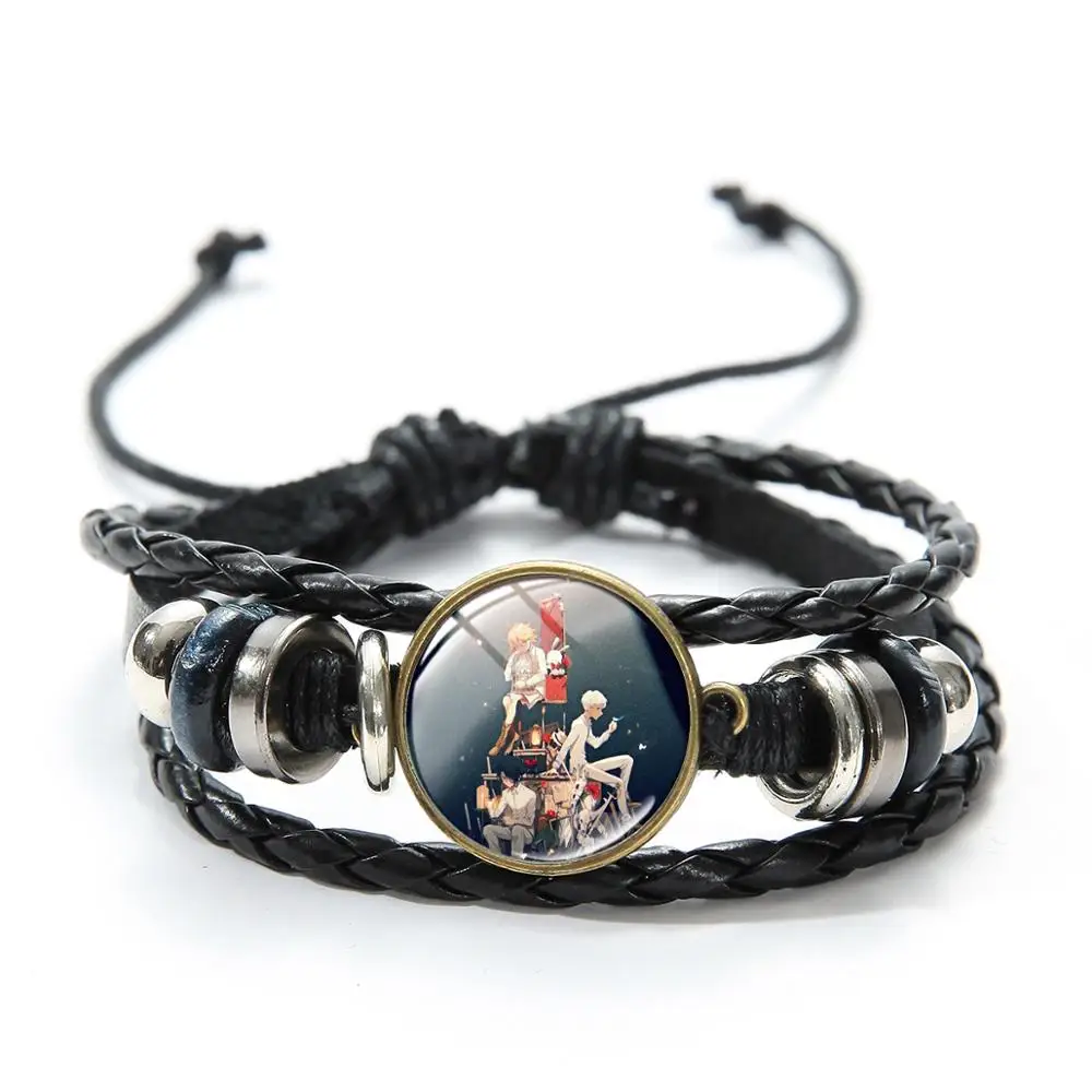 SONGDA Anime The Promised Neverland Bracelet Emma Norman Ray Brothers Cartoon Charm Casual Leather Bracelet Friendship Gift - Окраска металла: Style 24