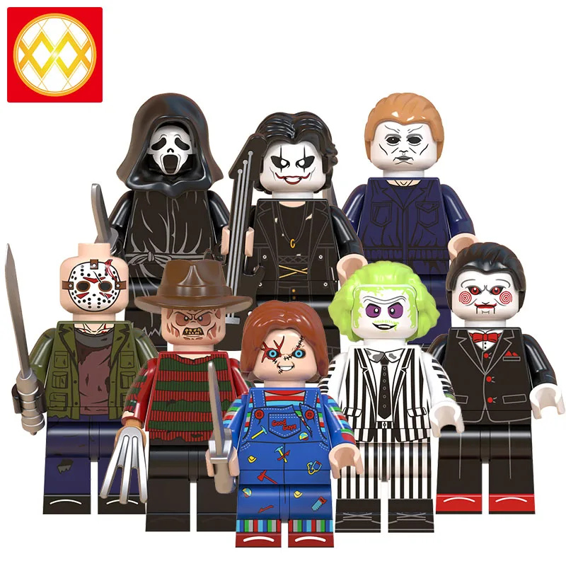 50 шт. WM6075 Ужасы Хэллоуин Фредди Майерс Джек Скеллингтон зомби Эрика дрэйвен Билла Джейсона строительные блоки игрушки для детей