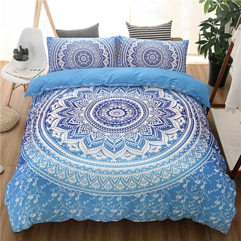 

Finether Print Bohemian Microfiber Bed Linen Set Duvet Cover Pillowcase Soft Bedding Set Pillowcase Single Twin Full Queen King