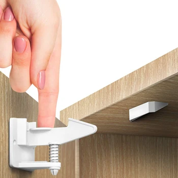 

10pcs/set Kids Safety Protective Lock Drawer Invisible Spring Lock Baby Anti-pinch Hands Cupboard Latches for Toddler Proofing