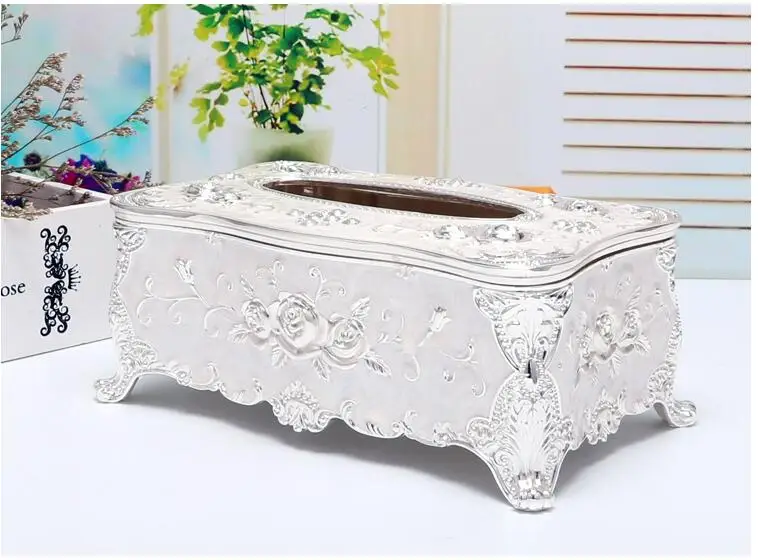 Europe classic metal tissue box kitchen tissue holder paper towel box papier cadeau rouleau for tissue paperZJH083