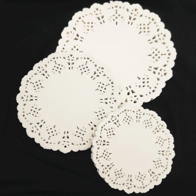 Round Lace Paper Doilies Assorted Sizes White Pink Gold Red Cake Paper Mat  Party Wedding Christmas