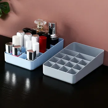 

YiCleaner Plastic Makeup Storage Box Cosmetic Organizer Desktop Storage Box Lipstick Nail-polish Brush Holder Make Up Case