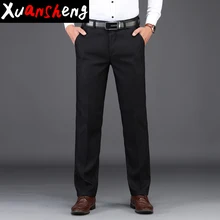 42 44 46 размер бренд среднего возраста пожилых людей повседневные брюки классические широкие брюки свободные прямые черные деловые рабочие брюки