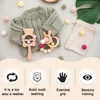 2pcs/Set Baby Wooden Teether Beech Rattle Toys Teething Bracelet Wood Ring Animal Pendant Gym Play Stroller Toys Baby Products ► Photo 3/6