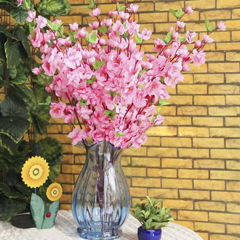 6 искусственных персиковых цветов букеты для дома/офиса Deco-Rose