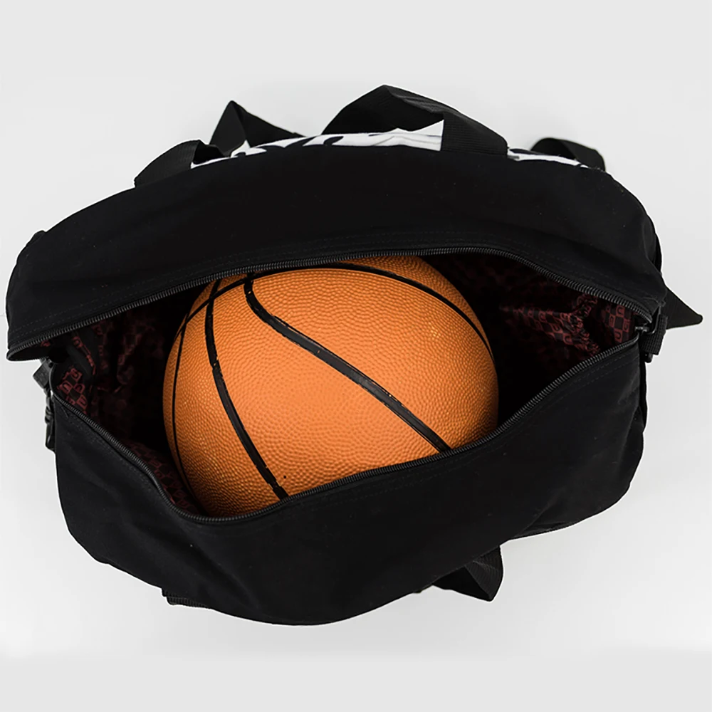 Панк модная мужская дорожная сумка черная с принтом Большая вместительная спортивная сумка на молнии