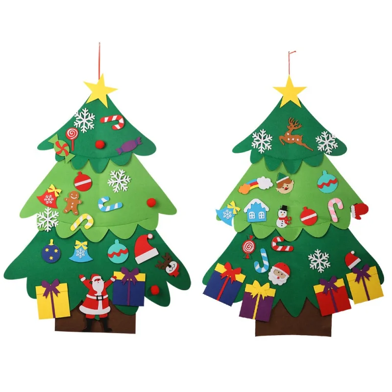 

Felts Christmas Tree With 22pcs Removable Christmas Decoration Sticker DIY Christmas Tree Ornament For Kids Home Decor
