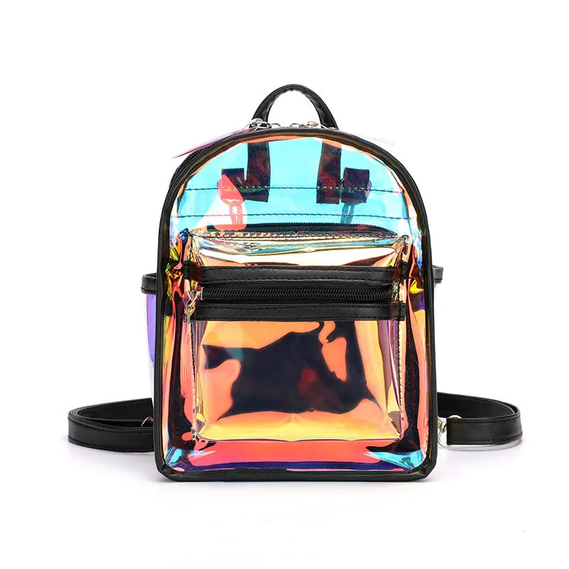 

2019 Shoulder Bag Summer New Fashion Women's Bag Gradient Laser Transparent Women's Backpack