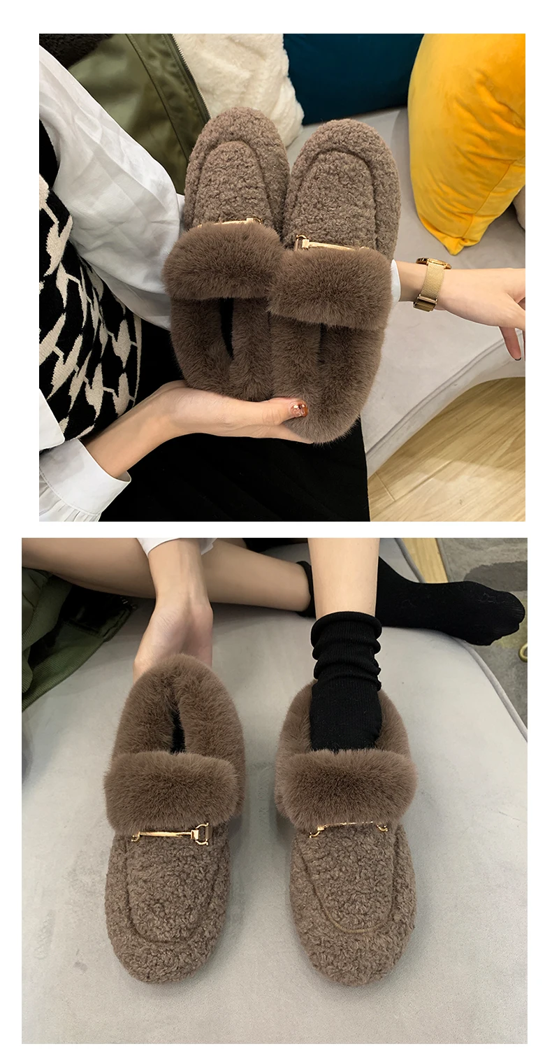 Mocasines Mujer; модная плюшевая обувь в горошек; женская одежда; Теплая обувь без застежки; Повседневная плюшевая обувь; женские лоферы; женская обувь; U16-19