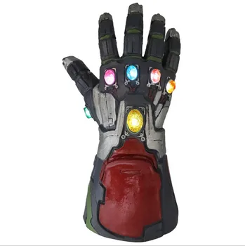 

Very cool 1:1 Marvel Avengers Iron Man Latex Gloves LED Light gemstone Iron Man Gloves model toy Action Figure Cosplay party