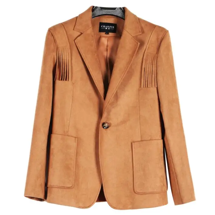 Весна осень повседневные мужские пиджаки одна пряжка Блейзер masculino slim fit casaco jaqueta masculina deerskin пальто с кисточками мужская куртка