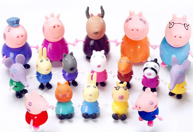 

Original Fashion Styles Peppa pig Family George Action Figure Various Grandpa Grandma Dad Mom and Peppa Doll Model for Kid Toys