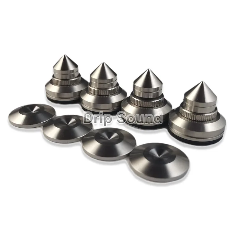 4pcs 27mm Stainless Steel Speaker Spike Pads Amplifier Shock-absorbing Isolation Stand Feet Holder Pad Adjustable Height | Электроника