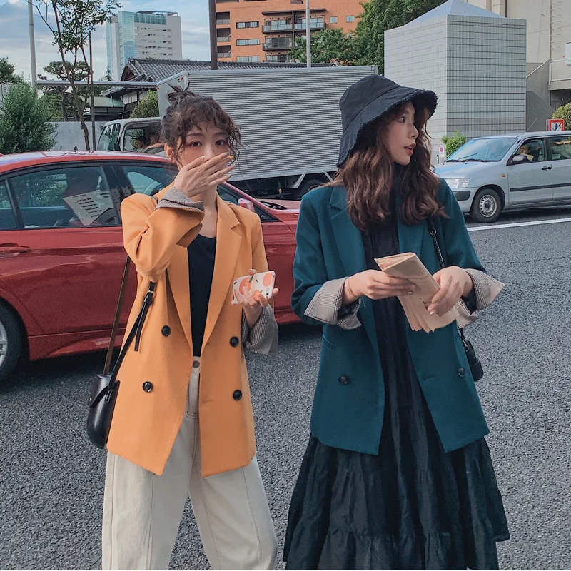 

Photo Shoot Hong Kong Style Best Friend Small Suit Coat Women's 2019 Spring And Autumn New Style Korean-style Students Loose-Fit