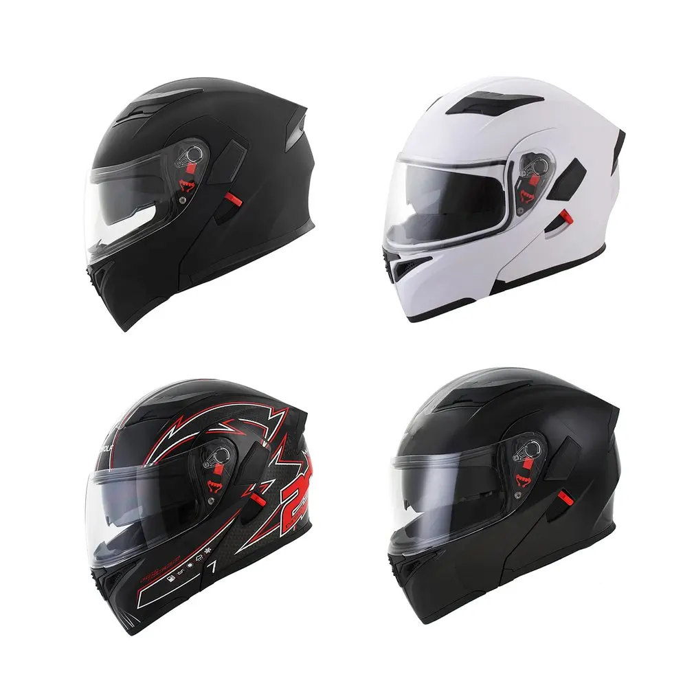 Модный козырек, открывающий двойную линзу, мотоциклетный шлем, зимние гоночные шлемы с открытым лицом, защита для лица