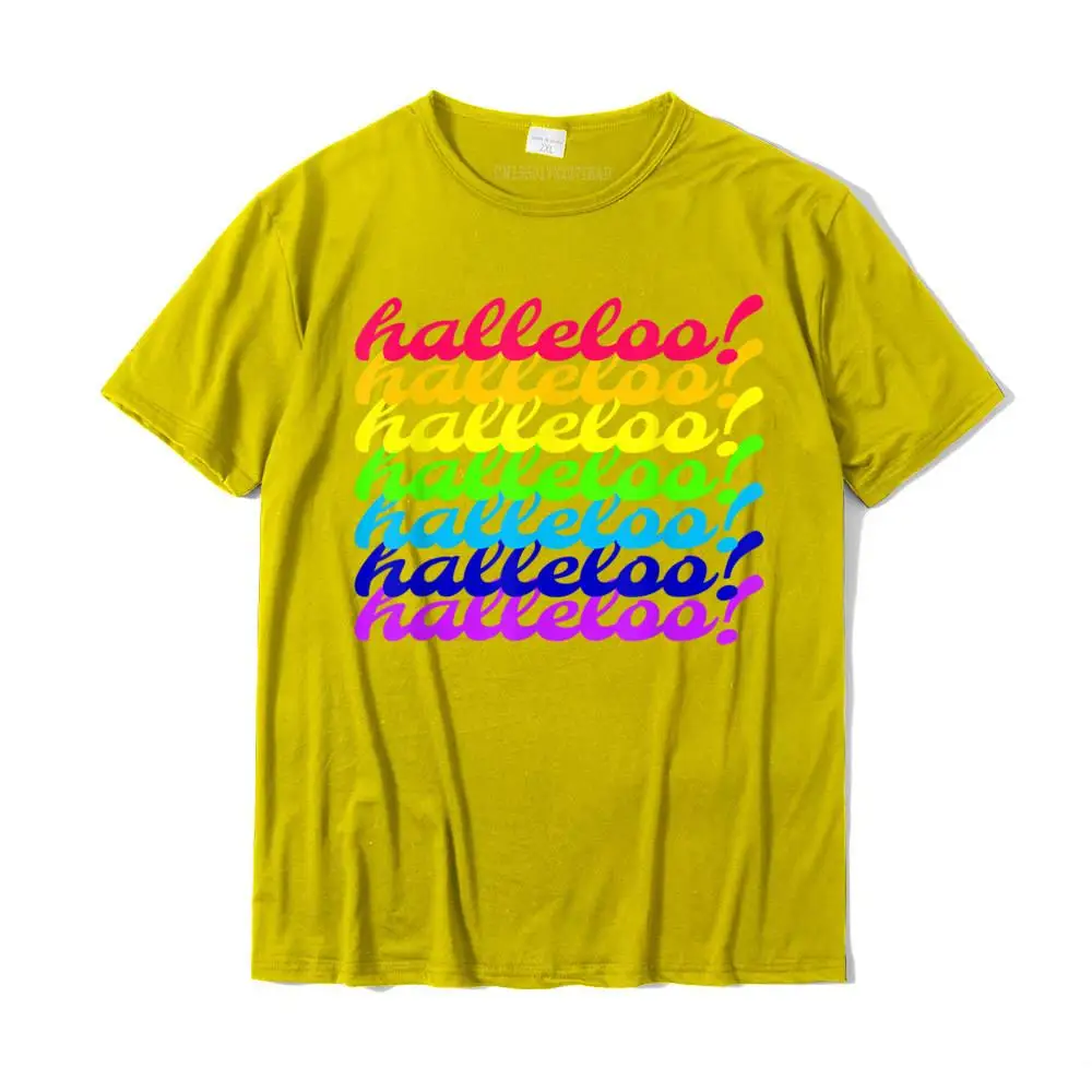 Brand Halleloo Rainbow tshirt__MZ15999 Top T-shirts Labor Day O-Neck Cotton Fabric Tops Shirt for Men Top T-shirts Simple Style Halleloo Rainbow tshirt__MZ15999 yellow