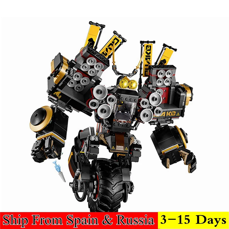 

1346Pcs Ninja Figures A Gang's Earthquake Unicycle Mech Set Model Ninjas Movie Robot Building Blocks Toys For Children Nijiagao