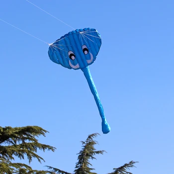 

140 x 70cm Flying Kite Frameless Soft Dual Line Stunt Elephant Parafoil Kite Huge Parachute Sports Beach Flying Kite