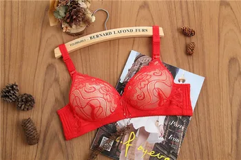 

Lining Health Comfortable Old Man Middle-aged Women's Comfortable Non-Steel Ring Ultra-Thin Bra Lace Underwear T