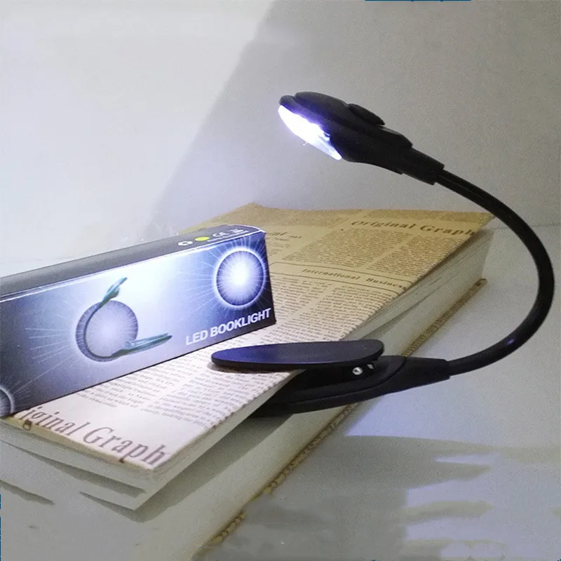 1PC Mini Flexible Clip-On Bright Book Light Laptop LED Book Reading Light Portable Travel Outdoor Reading Lights for Children