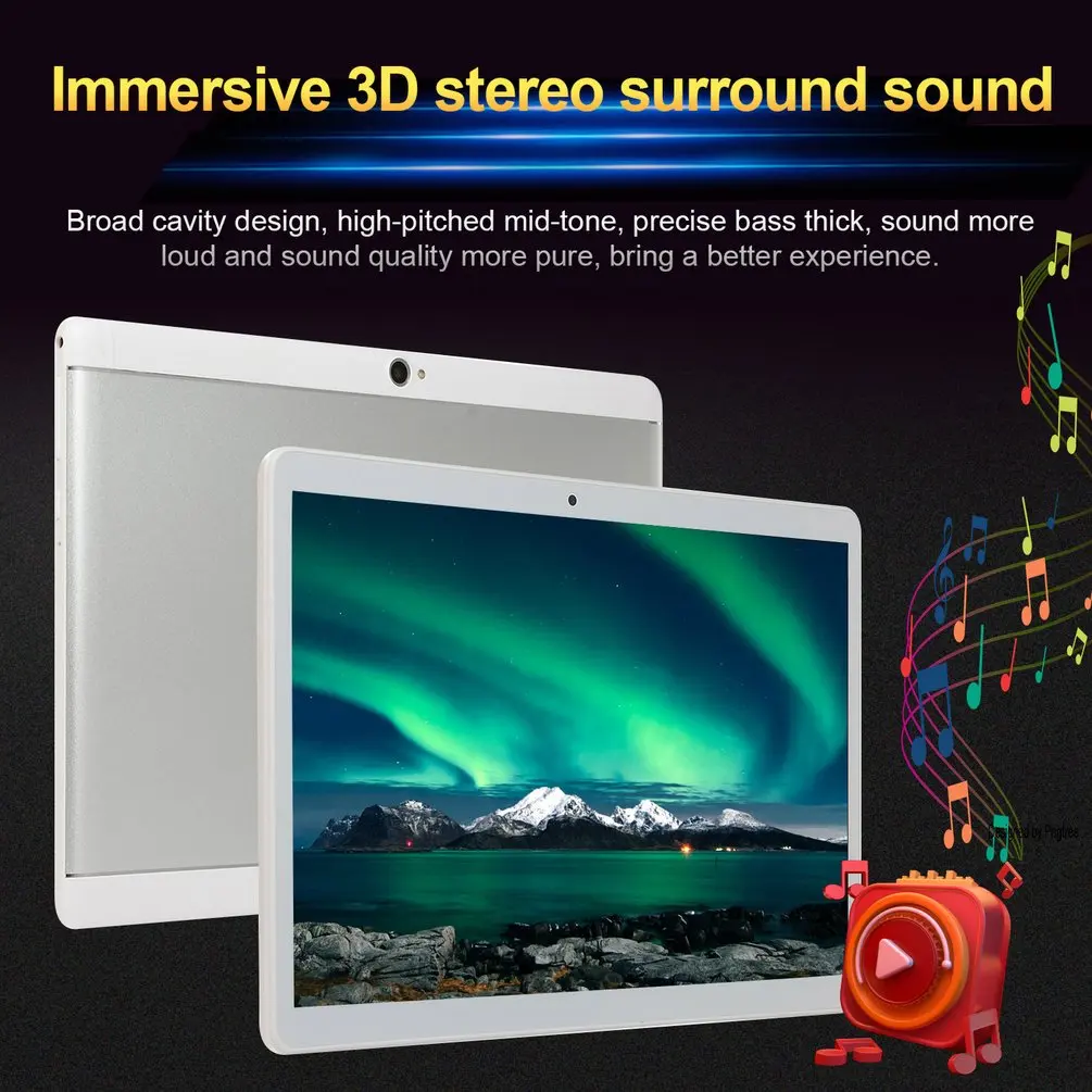 

KT107 Round Hole Tablet 10.1 Inch HD Large Screen Android 8.10 Version Fashion Portable Tablet 8G+64G White Tablet White US Plug