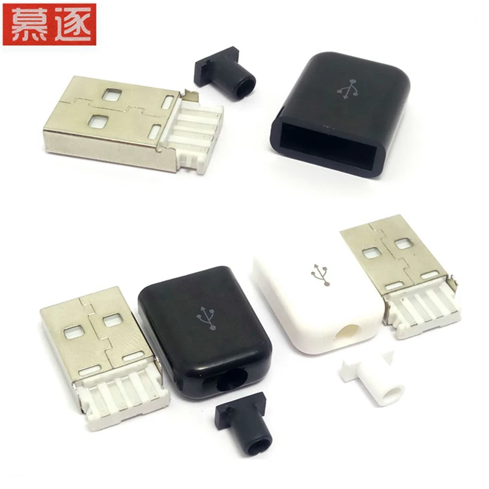 10 комплектов со встроенной пайкой USB a штекер с пластиковой оболочкой набор из