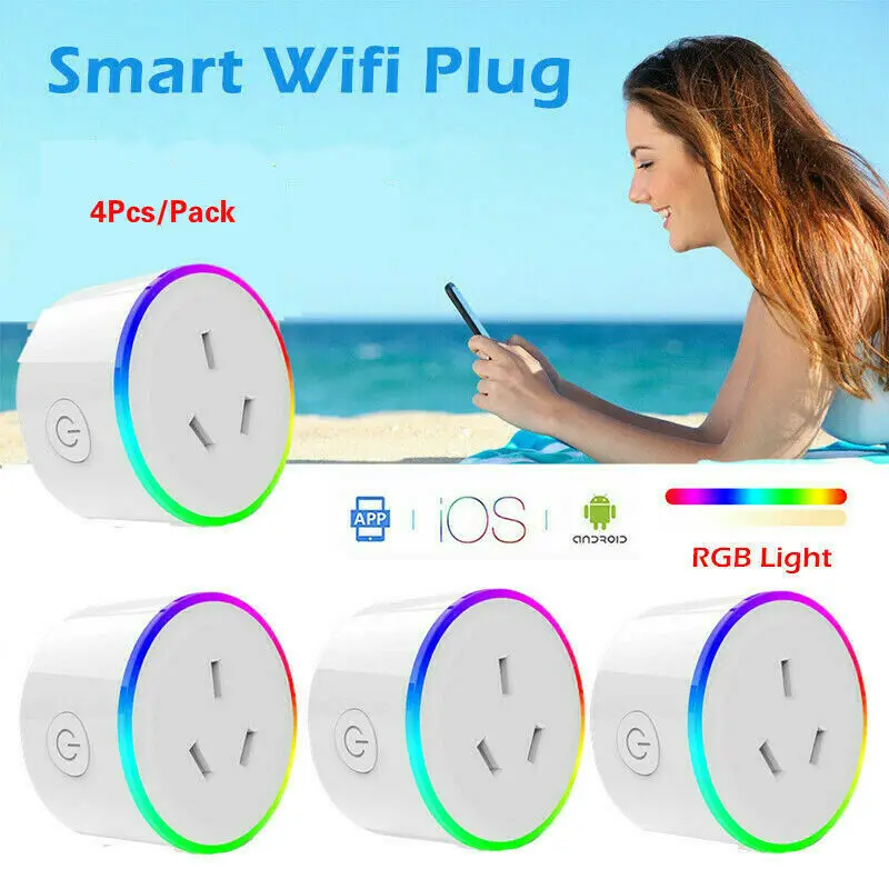RGB Smart WiFi AU Plug дистанционный выключатель розетка питания 2G/3g/4G таймер розетка переключатель мощность дистанционное гнездо для Amazon Alexa/Google Home - Цвет: 4Pcs-B