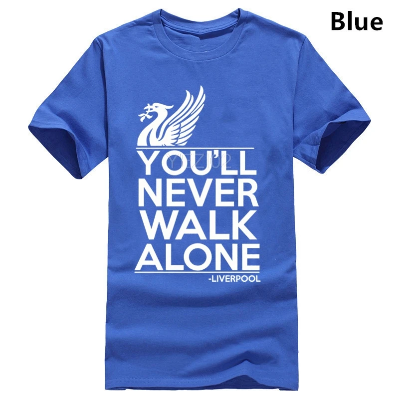 Ливерпуль футболка you'll never walk alone футбол Фан Клуб YNWA Мужская Подарочная футболка - Цвет: blue