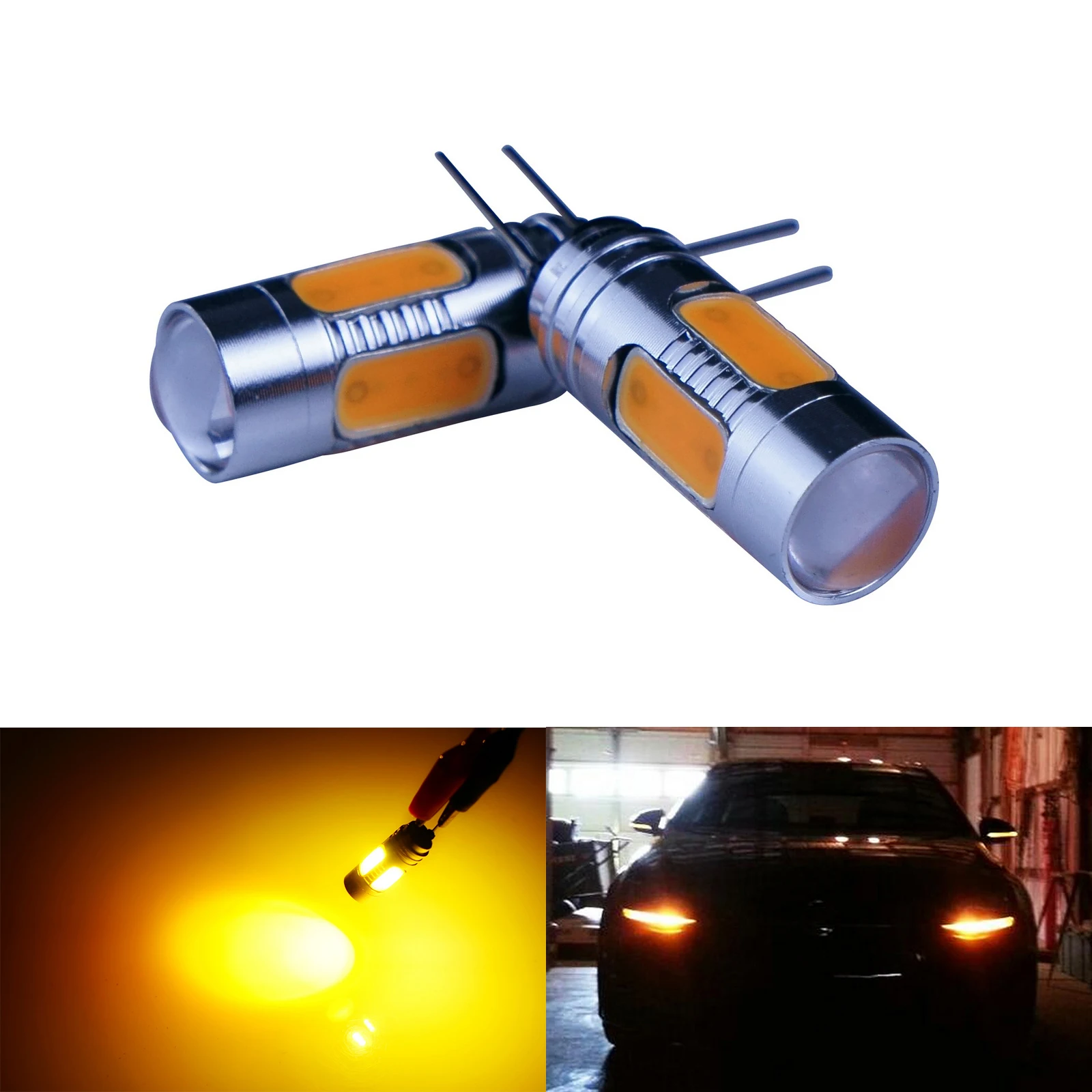 ANGRONG 2x HP24W G4 светодиодные 7 5 Вт янтарные боковые дневные лампочки DRL для Citron C5 Peugeot