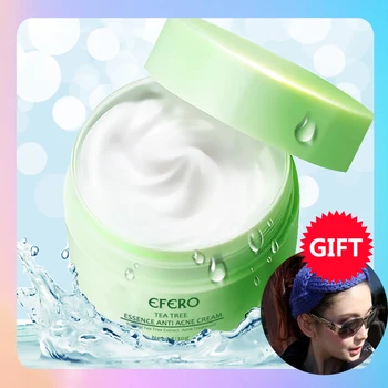 

EFERO Anti Acne Tea Tree Face Cream Scar Removal Cream Skin Care Whitening Repair Pimple Remove Acne Treatment Shrink Pore Cream
