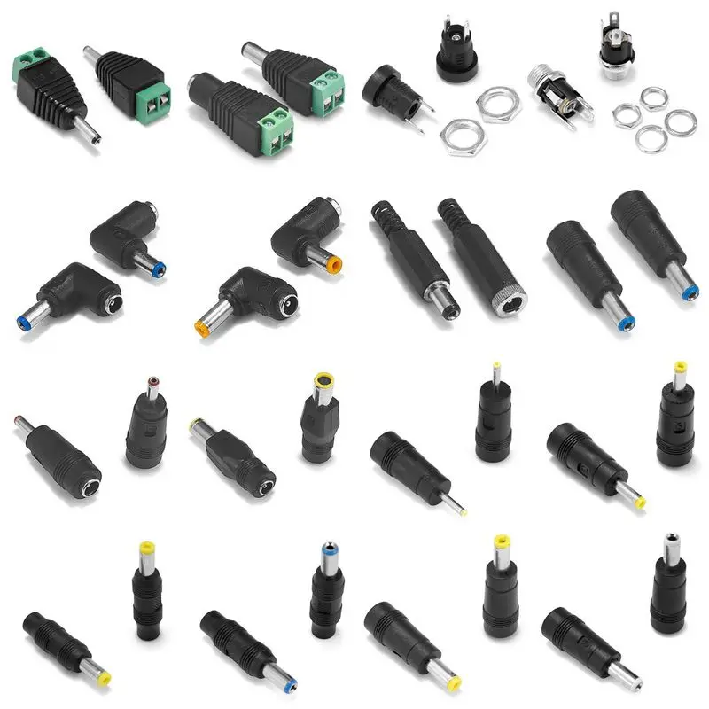 5pcs Female Male DC Connector 5.5*2.1MM 5.5*2.5MM 3.5*1.35MM 5.5*2.1 Jack Plug Adapter For CCTV Camera LED Lamp AC DC Adapter afbeelding