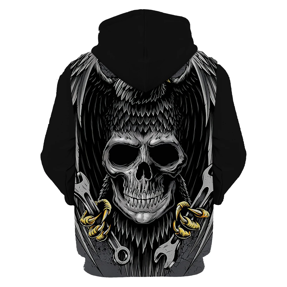 Showtly Horro Skull Mens Hoodies Jack Skellington Halloween Costumes Casual Anti Social Club Man Streetwear