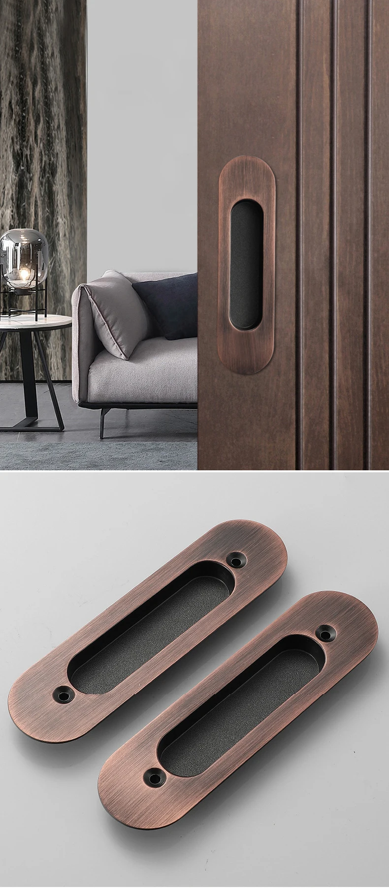 Kak-puxadores de porta ocultos., maçaneta de liga