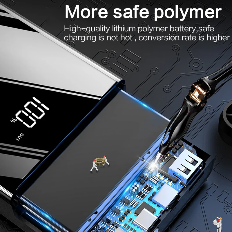 4 USB Power Bank 40000mAh портативный аккумулятор bank для Xia mi мобильный телефон внешний