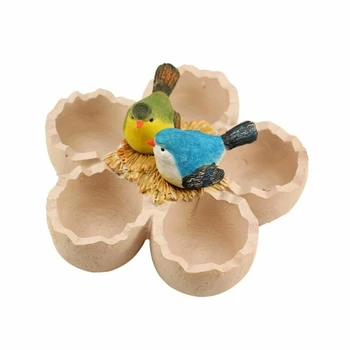 

Resin Material Egg Shell Flower Succulent Landscape Models With Bird Nest Home Garden Decor Resin Bird Egg Flower Landscape Mod