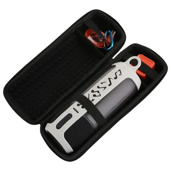 

2 In 1 Hard Eva Carry Zipper Storage Box Bag+ Soft Silicone Case For Jbl Pulse 3 Bluetooth Speaker For Jbl Pulse 3(Black And Gre