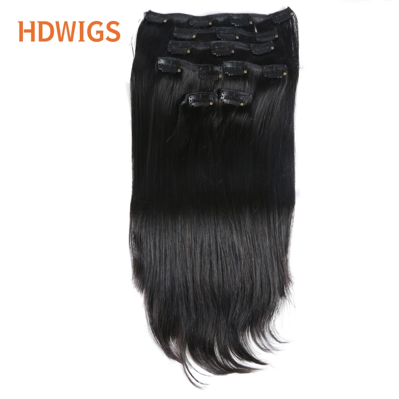 Straight Clips in Hair Extension Human Hair 7pcs Clip in Full Head Brazilian Human Extensions 70g 100g 120g Natural Color