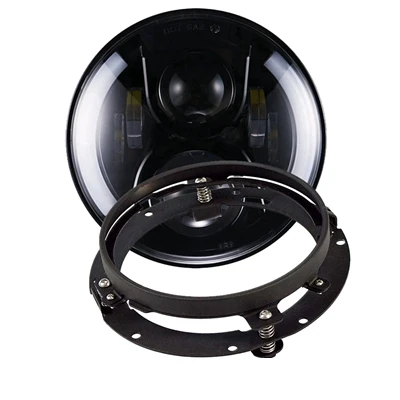 Marlaa " /7 дюймов круглые фары светодиодный фары с DRL указатели поворота с кронштейном кольцо для мотоцикла - Цвет: Black set