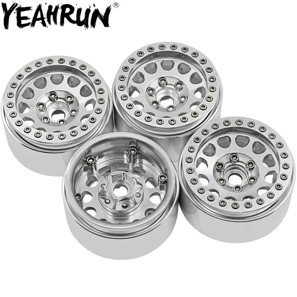 

YEAHRUN 1/4Pcs 1.9inch Aluminum Beadlock Wheels Rims for Traxxas D90 TRX4 SCX10 II 90046 1/10 RC Crawler