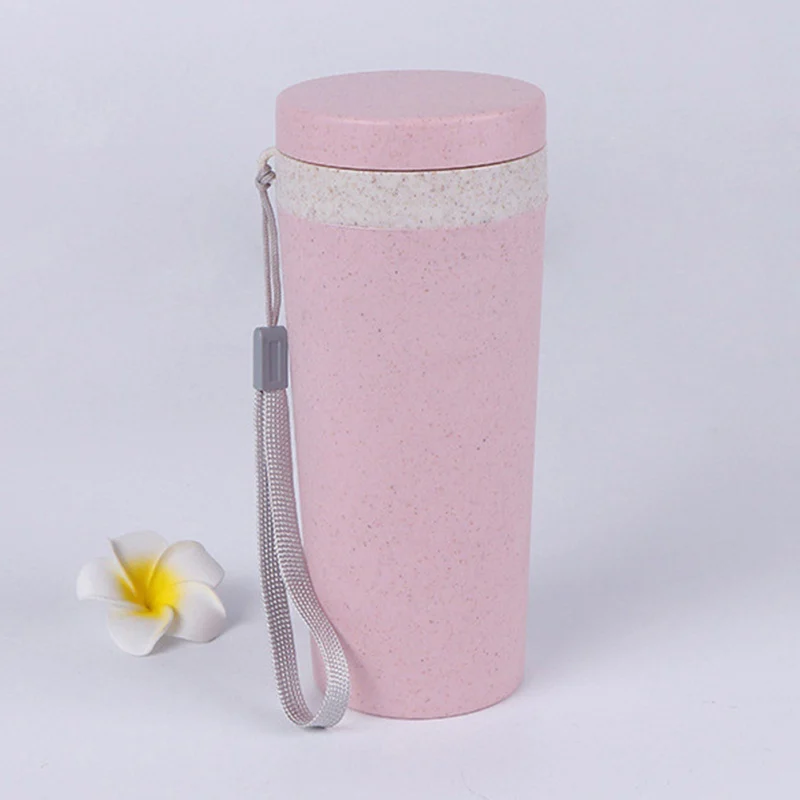 Бутылка для воды из пшеничной соломы, двухслойная бутылка для воды, пластиковая бутылка для воды, портативная бутылка для воды с изоляцией
