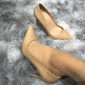 

Nude White High Heels Stiletto Pumps Bridal Wedding Shoes Simple Classic Women's SHhoes High-heeled Pumps Shoes Big Size 33-45