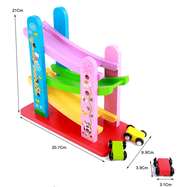 

Children Wooden Three Layer hua xiang che Parent And Child Early Childhood Sliding Coaster Children Car hua xiang che Toy