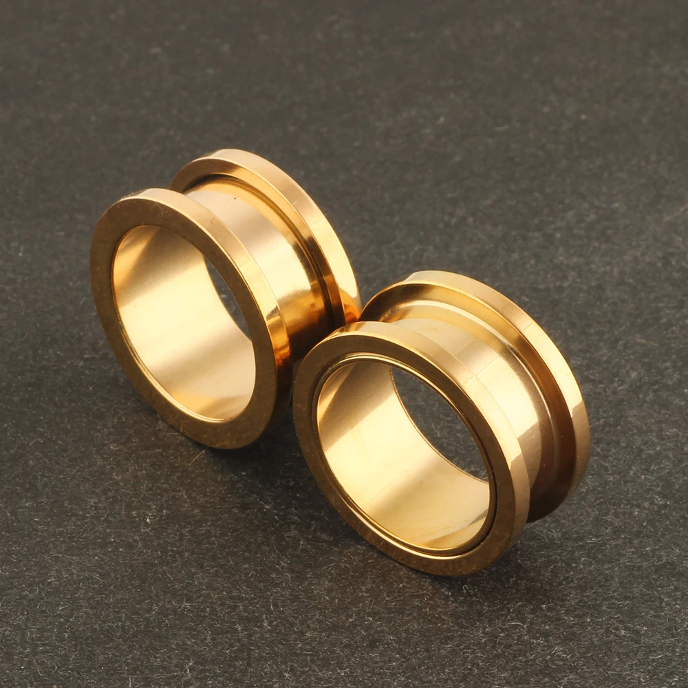 JUNLOWPY Screw Stretcher Ear Tunnels Wholeasales 1.6-10mm Earrings Gauges Flesh Tunnels Ear Plugs Piercing Expander Plugs