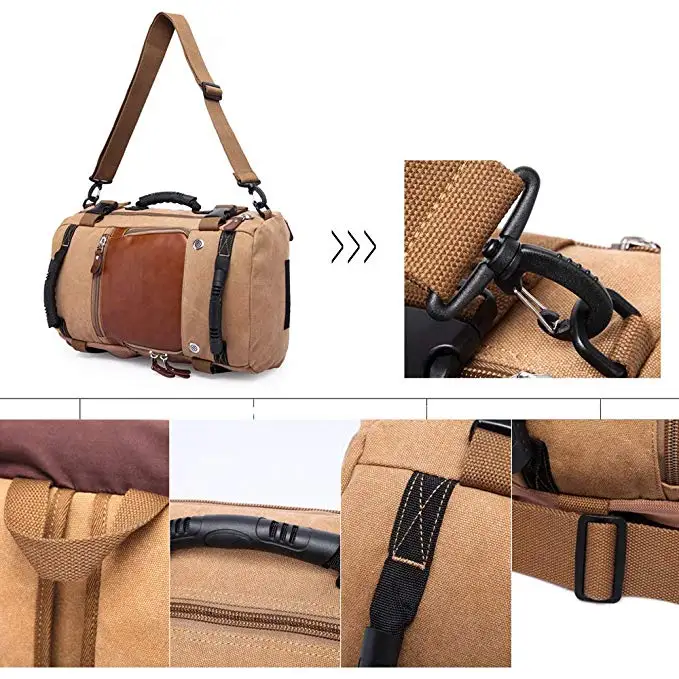 KAKA, винтажный холщовый рюкзак для путешествий, для мужчин и женщин, вместительная сумка для багажа, сумки на плечо, рюкзаки, мужской водонепроницаемый рюкзак, сумка