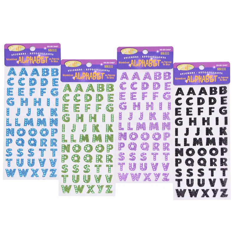 1 лист алфавит с блестками наклейки буквами Стразы самоклеящиеся слова сделай