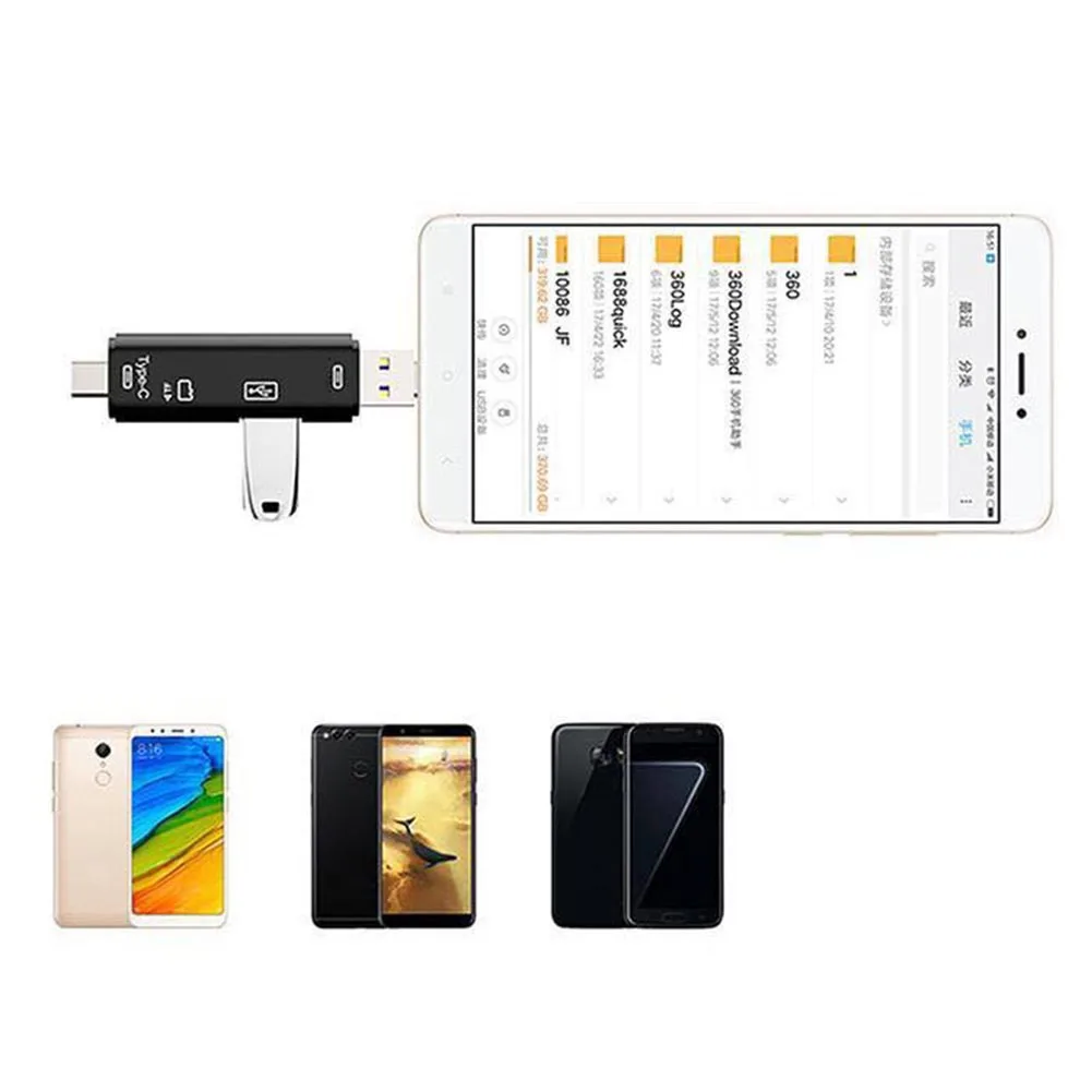 5 в 1 USB 3,0 type-C Micro OTG TF Micro Безопасность цифровой кардридер адаптер Универсальный для Android Компьютерный удлинитель-переходник
