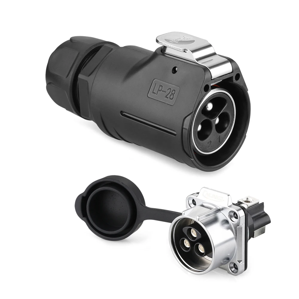 

Waterproof IP67 M28 Panel Mount 3Pin 35Amp Power Industrial Circular Aviation Connector Male Plug Receptacles Female Socket Jack